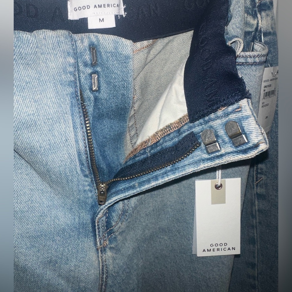Good American Light Blue Wide Leg Jeans - Picture 3 of 5
